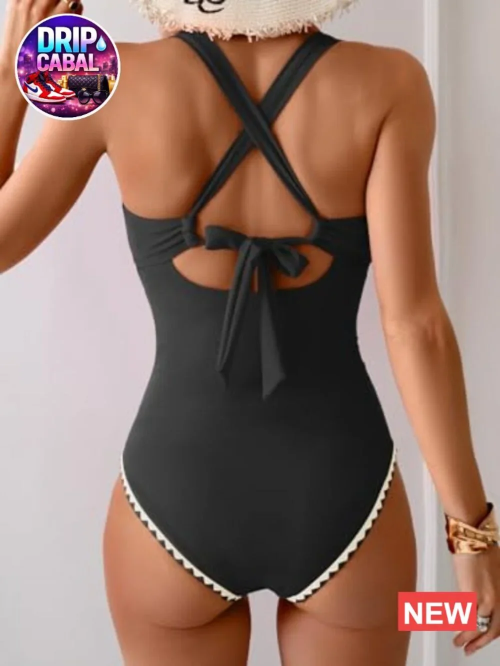 One Piece Swimsuit with Tummy Control Ruched Push Up Tie Back Shell Stitched